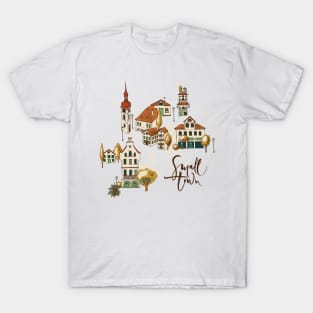 Hand Dawn Painted Buildings T-Shirt